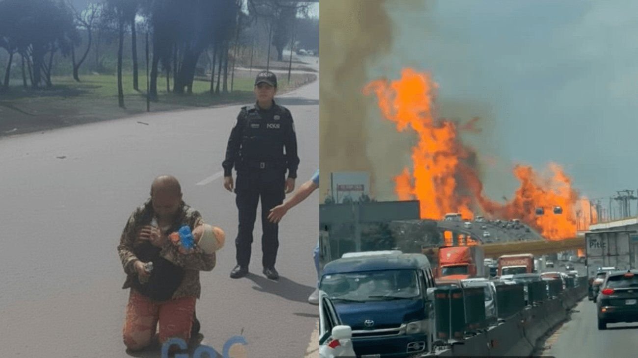 Mujer salva a su bebé de explosión de pipa de gas; resulta ileso