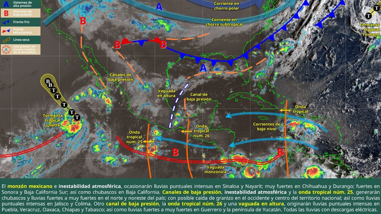 Pronostican lluvias fuertes y descargas eléctricas en Coahuila