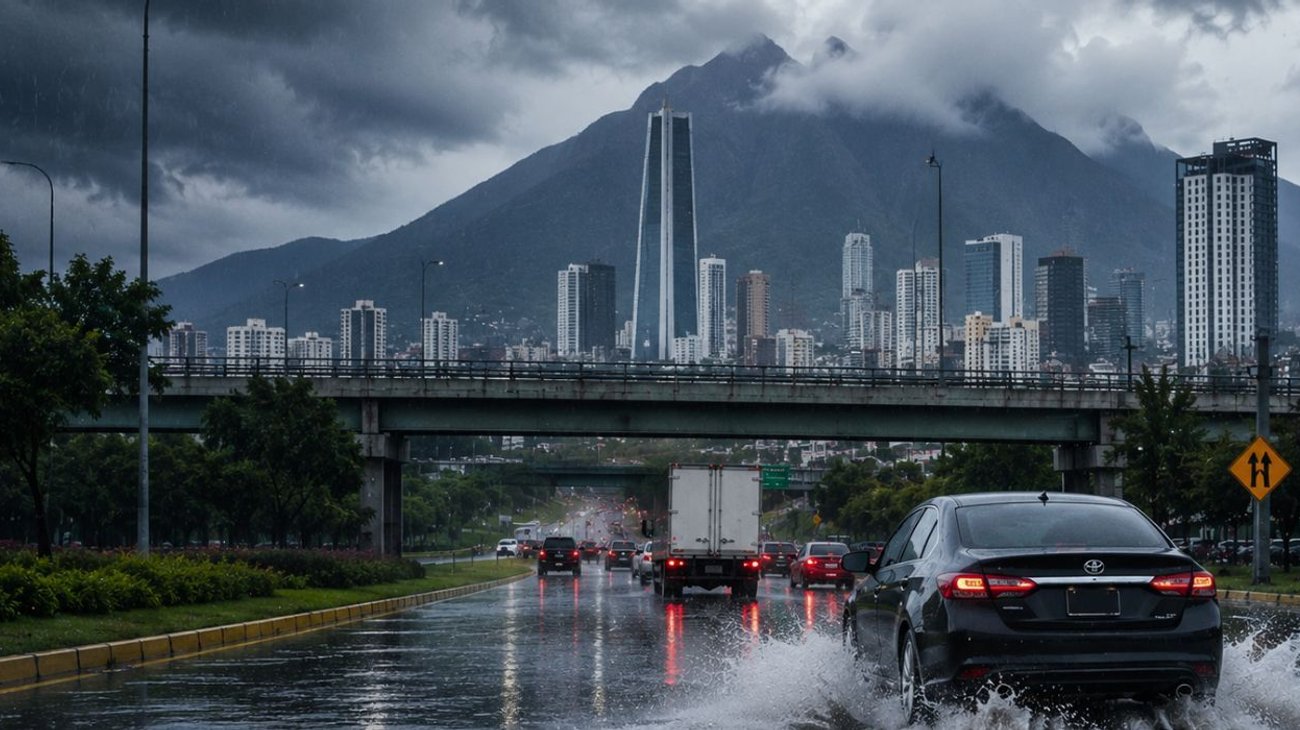 Persistirán lluvias fuertes esta tarde y noche en Nuevo León