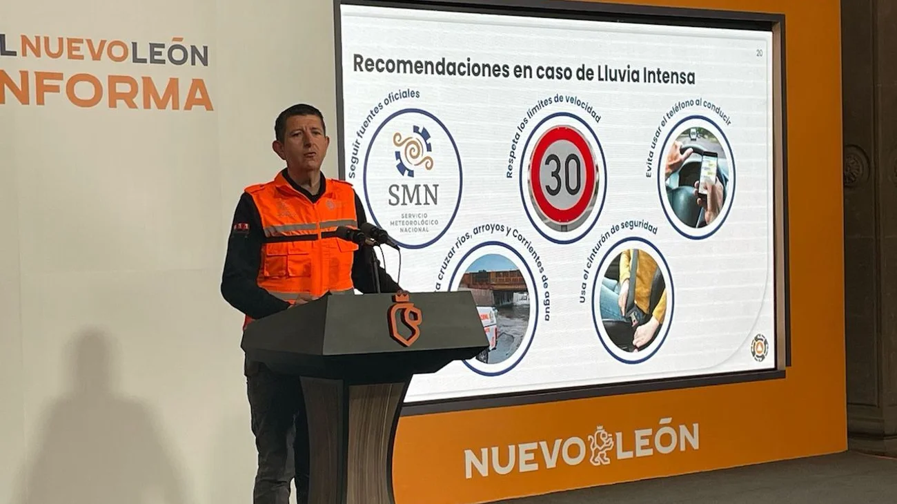 Advierten por lluvias en Nuevo León el miércoles y jueves