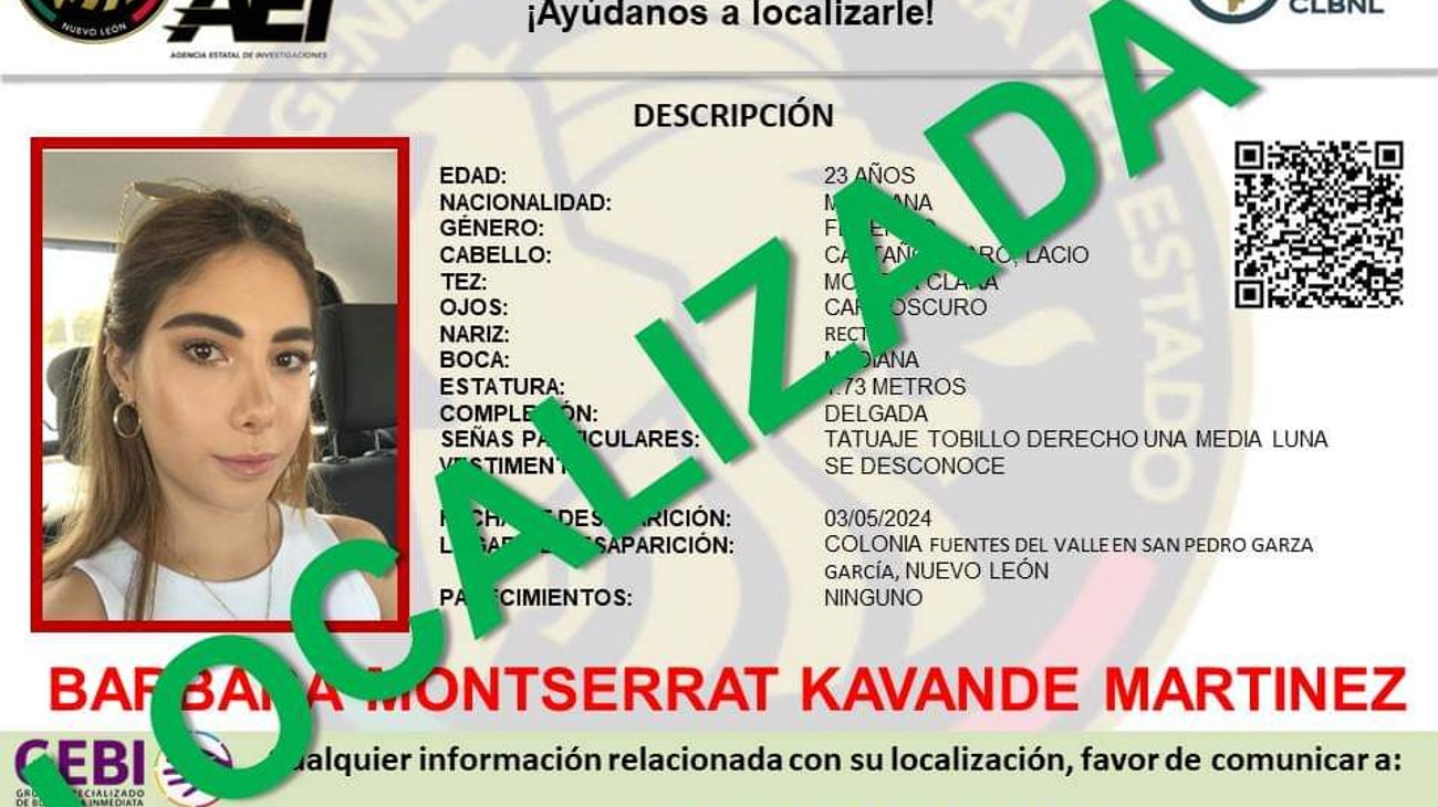 Aparece joven reportada como desaparecida en San Pedro
