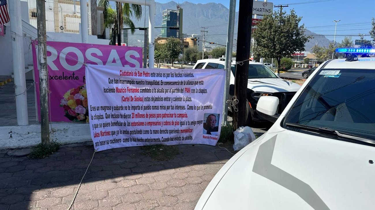 Aparece manta contra Mauricio Fernández en San Pedro