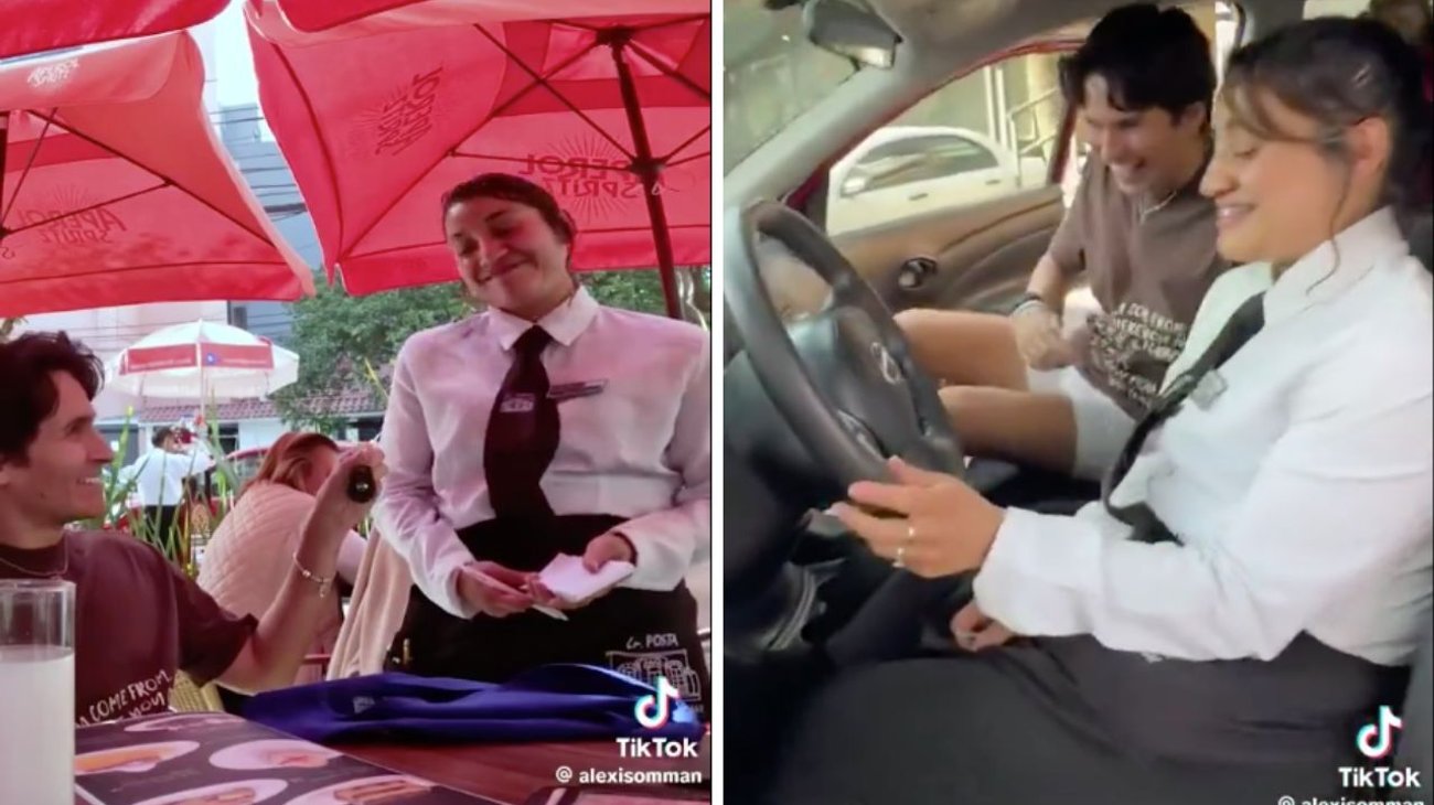 Regala influencer un auto a una mesera en Ciudad de México