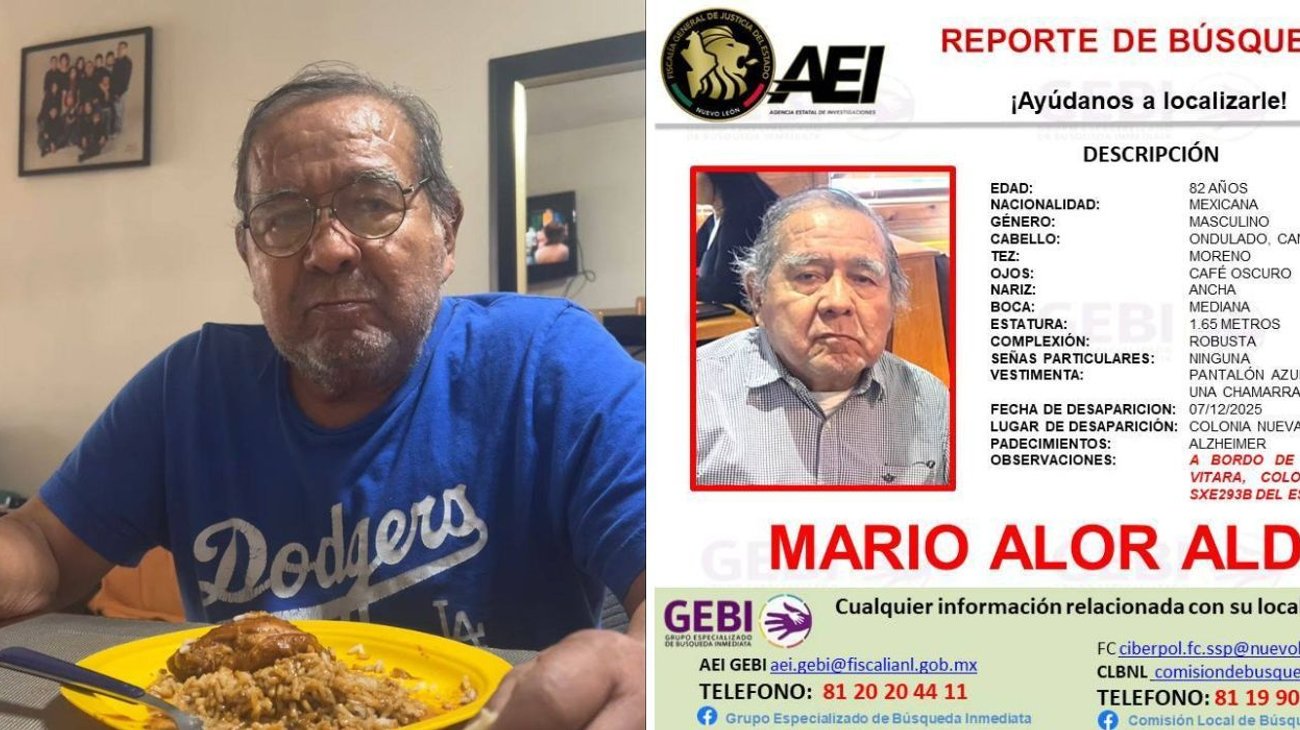 Desaparece abuelito con alzhéimer en Nueva Linda Vista, Guadalupe