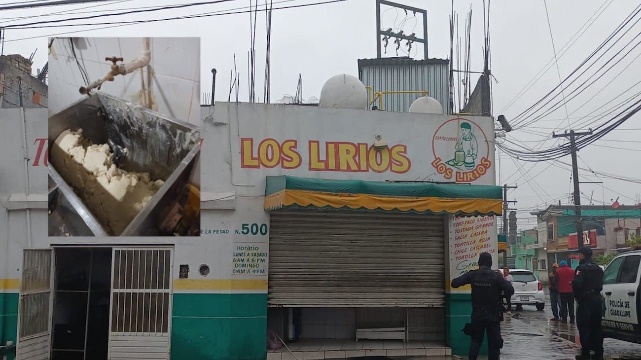 Atrapa batidora brazo a trabajadora de tortillería