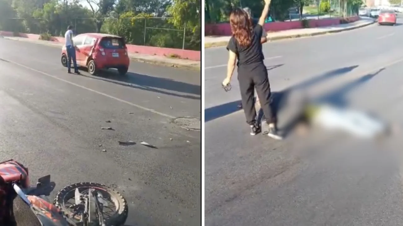 Motociclista resulta lesionado tras chocar contra automóvil