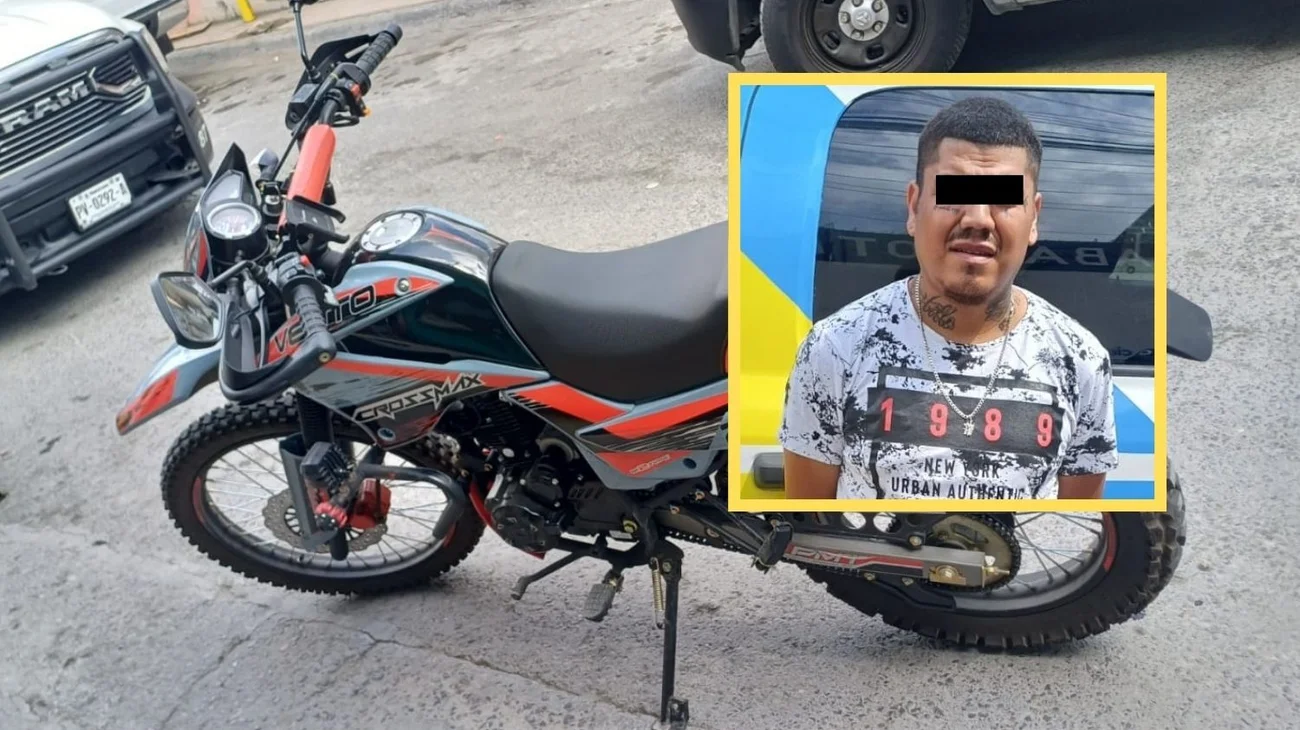 Conduce motocicleta robada en la colonia Industrial