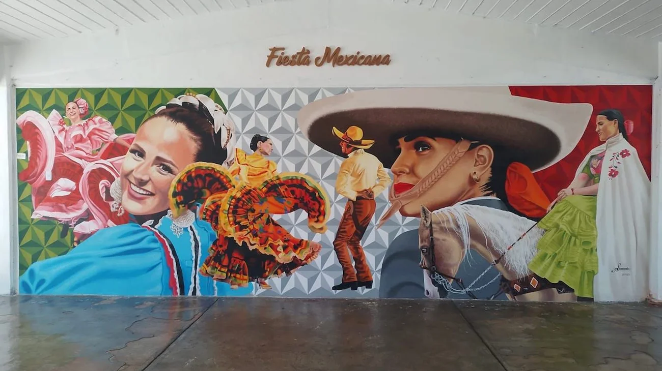 Inauguran mural 'Fiesta Mexicana' en oficinas de Educación