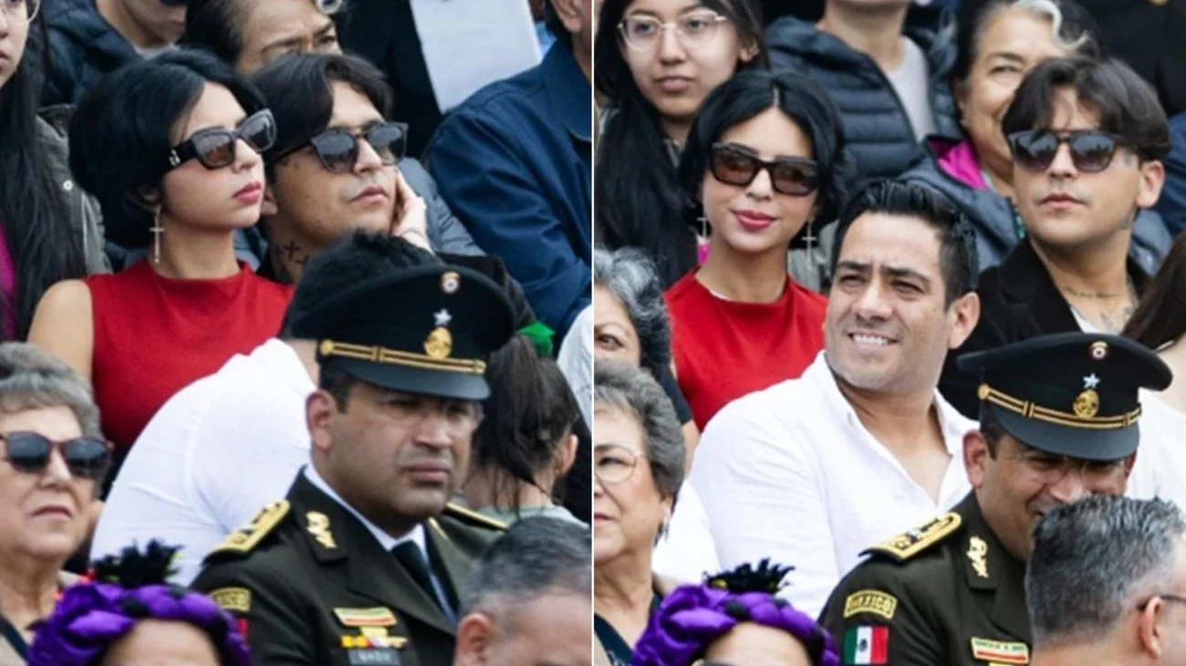 Nodal y Ángela Aguilar disfrutan del desfile militar en CDMX