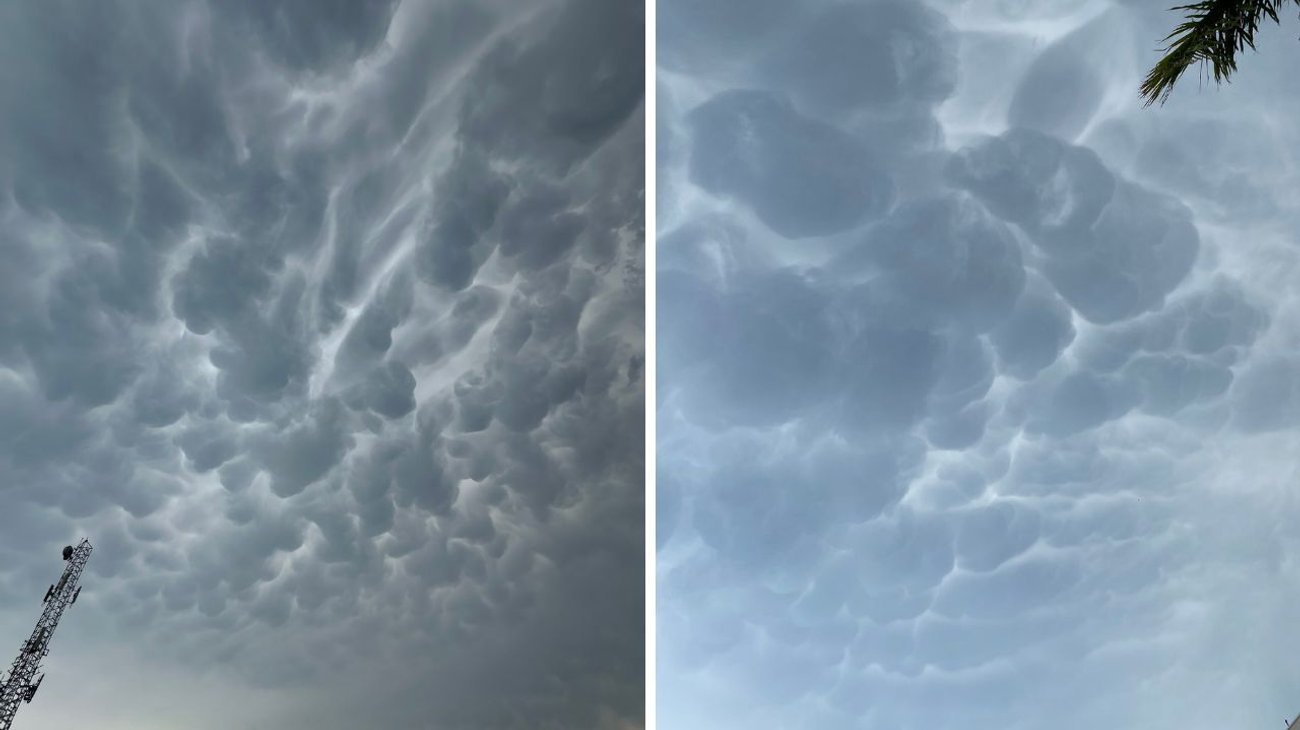 Impactantes nubes 'mammatus' en el cielo de Monterrey