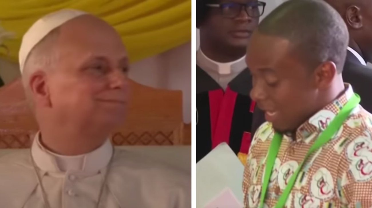 Joven en Camerún dedica conmovedor discurso en español al Papa