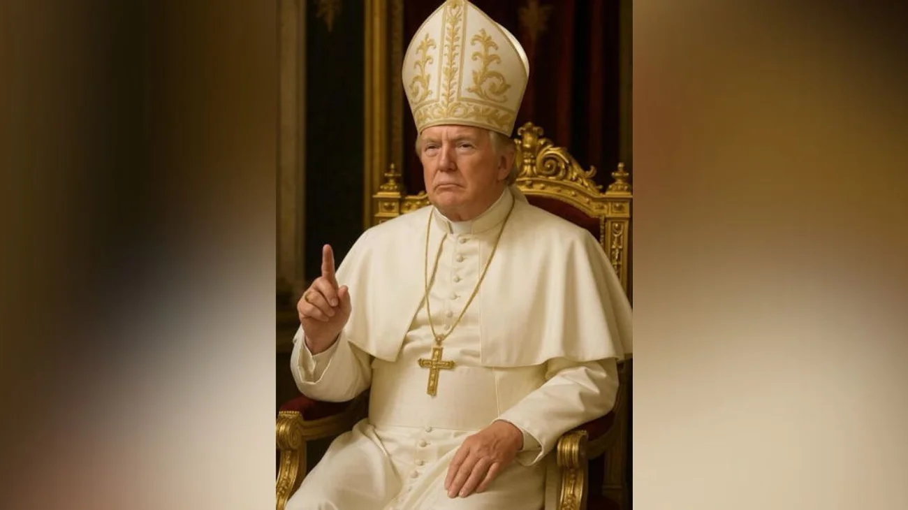 'Nadie lo haría mejor que yo': Trump postea foto vestido de papa