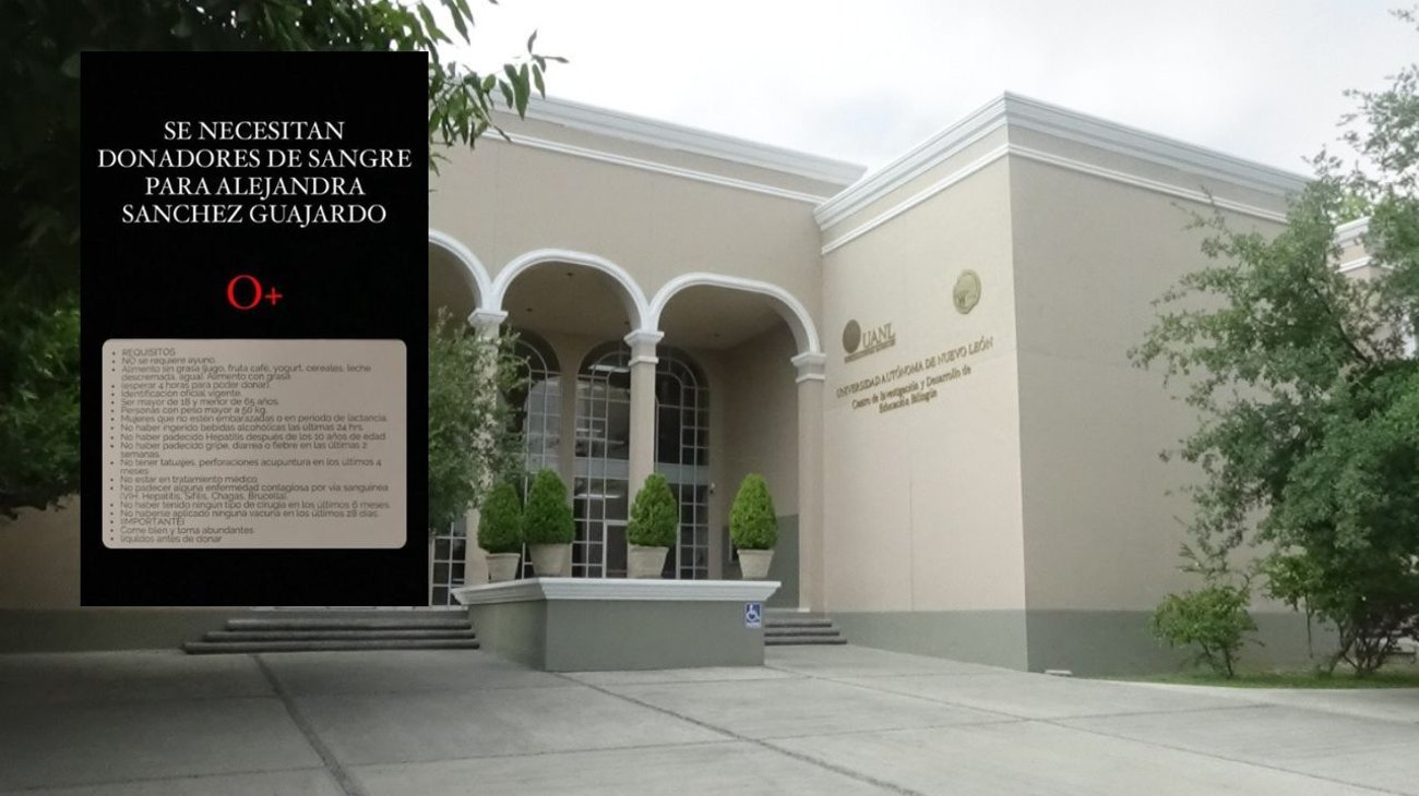 Piden donadores de sangre para estudiante del CIDEB
