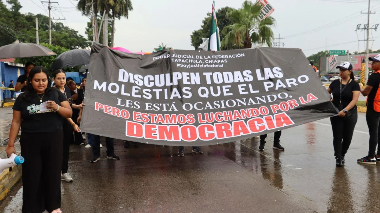 Protestan en Chiapas por reforma judicial de AMLO