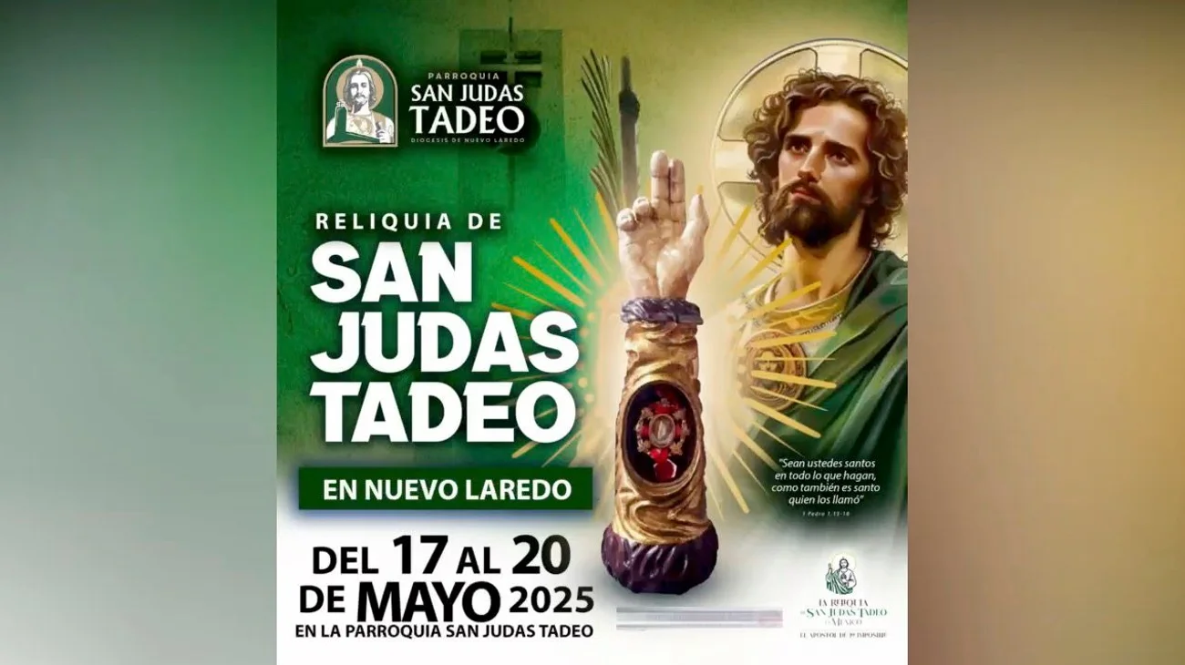 Anuncian visita de reliquia de San Judas Tadeo a Nuevo Laredo