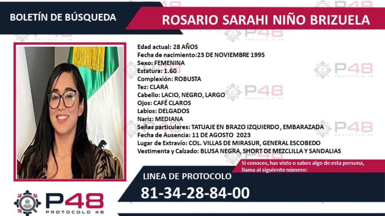 Reportan la desaparición de joven embarazada en Escobedo