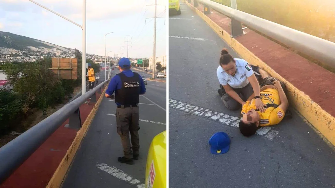 Rescatan a joven que amenazó con lanzarse de puente