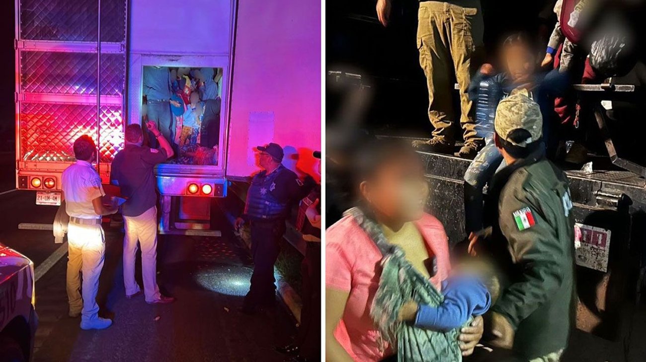 Rescatan a 231 migrantes hacinados en un tráiler en Puebla