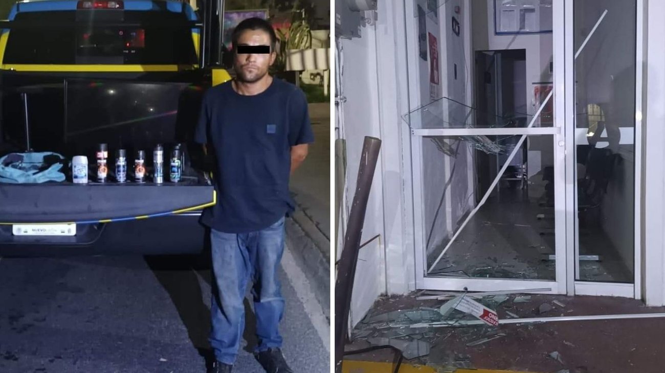 Atrapan a ladrón in fraganti robando farmacia en Monterrey