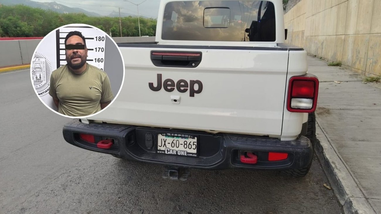 Detectan camioneta robada y detienen a conductor en Santiago