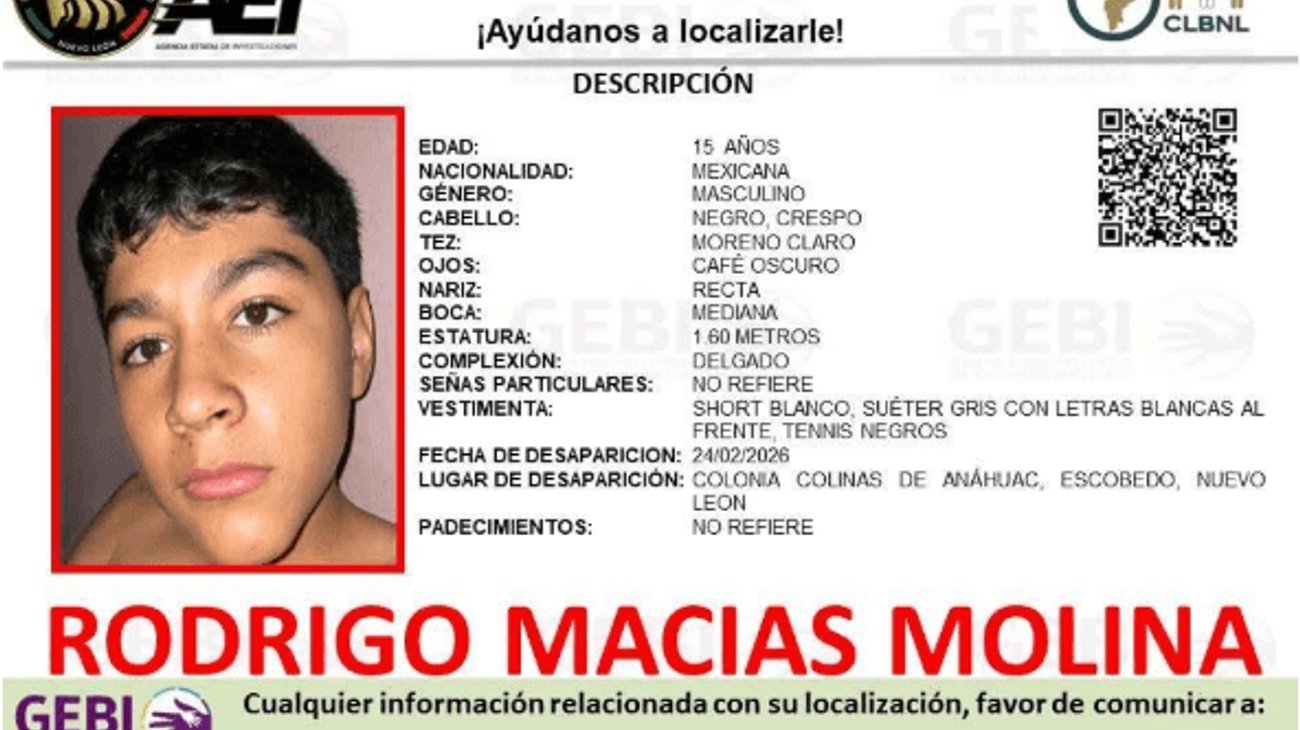 Encuentran con vida a uno de los tres menores desaparecidos en NL
