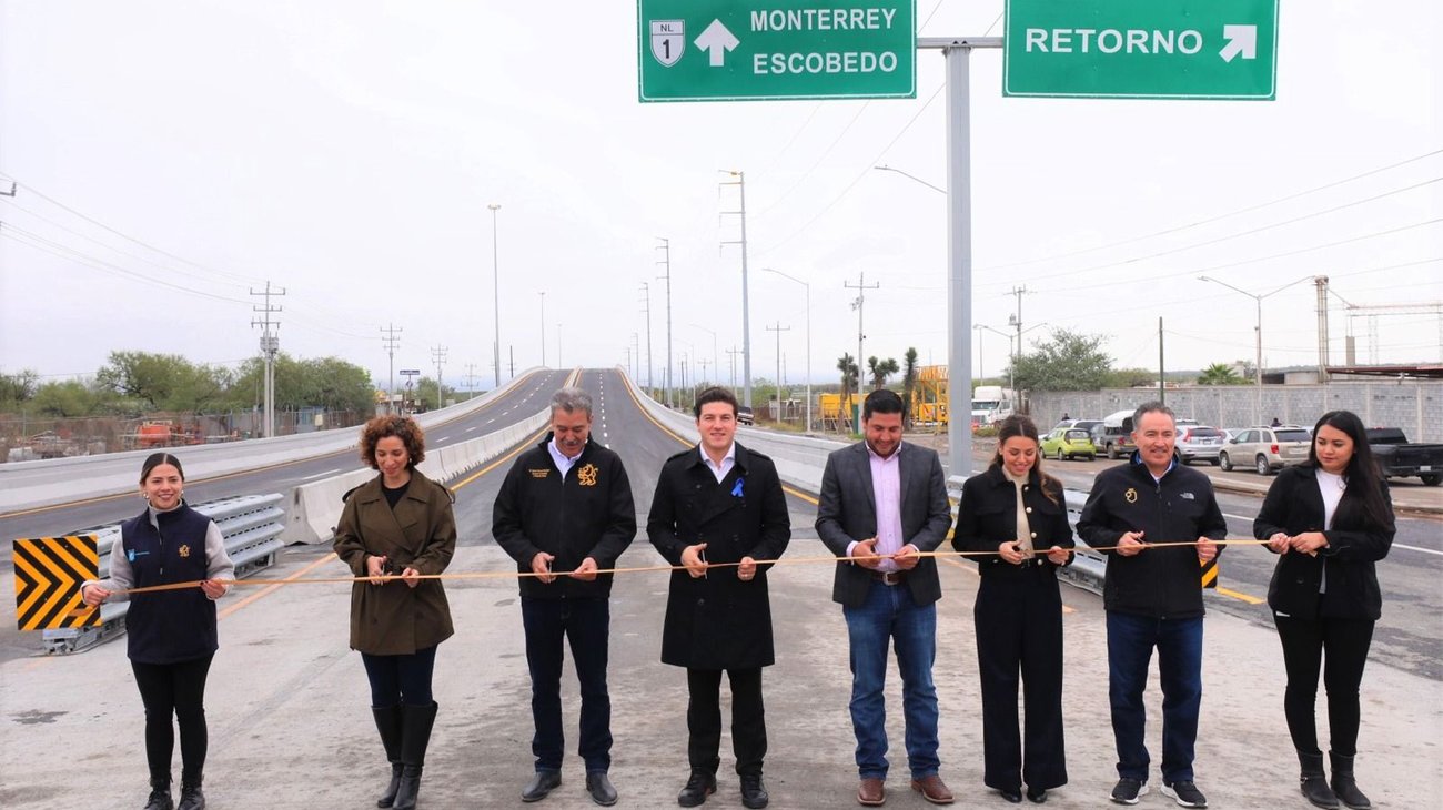 Inaugura Samuel García paso vehicular en Salinas Victoria 