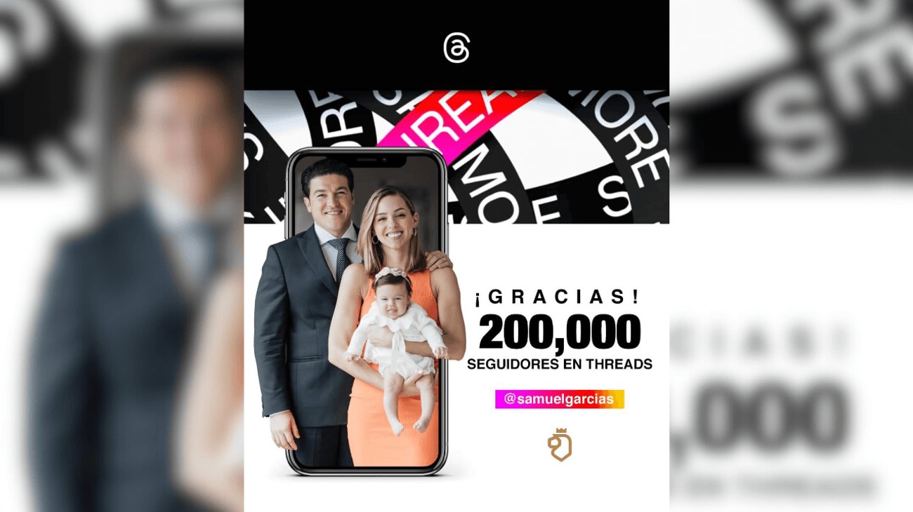 Samuel presume ser el político con más seguidores en Threads