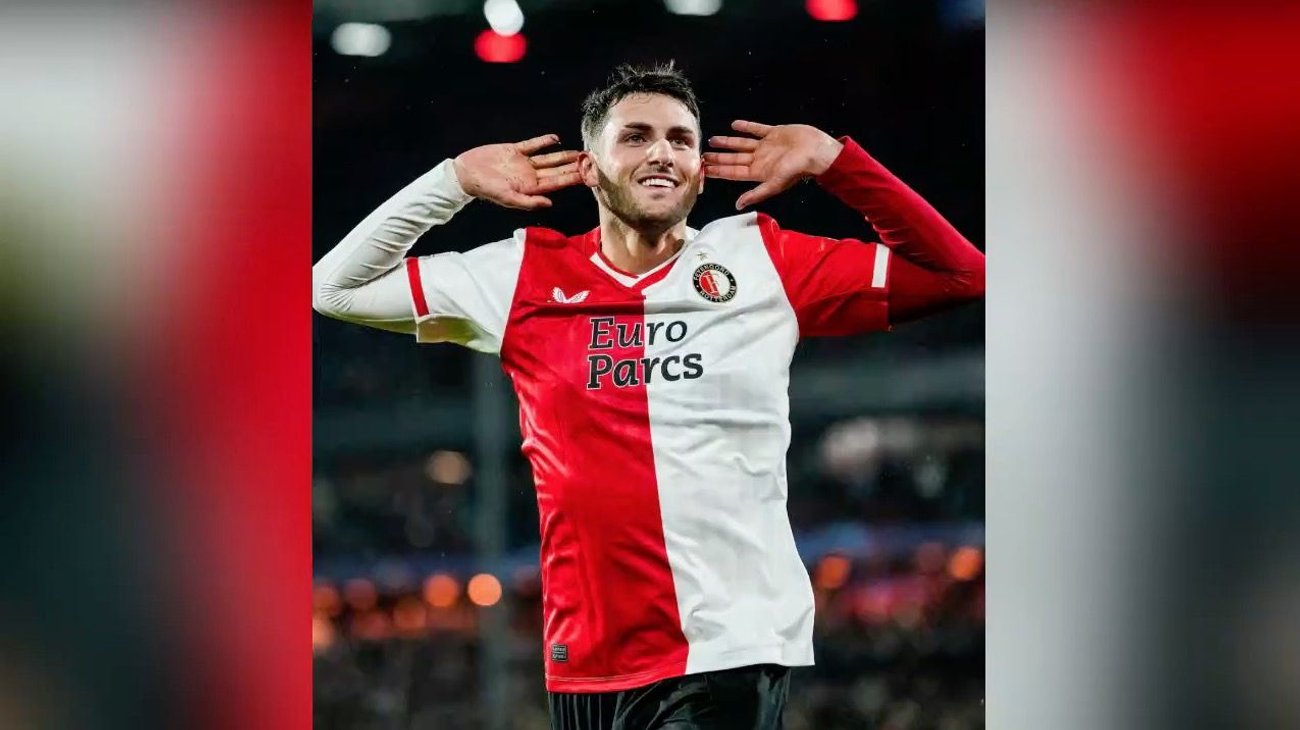 Santiago Giménez marca doblete en su estreno en Champions