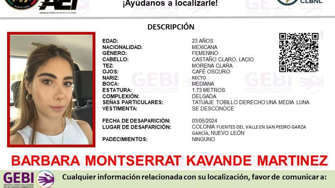 Se busca: Desaparece una joven en San Pedro, NL
