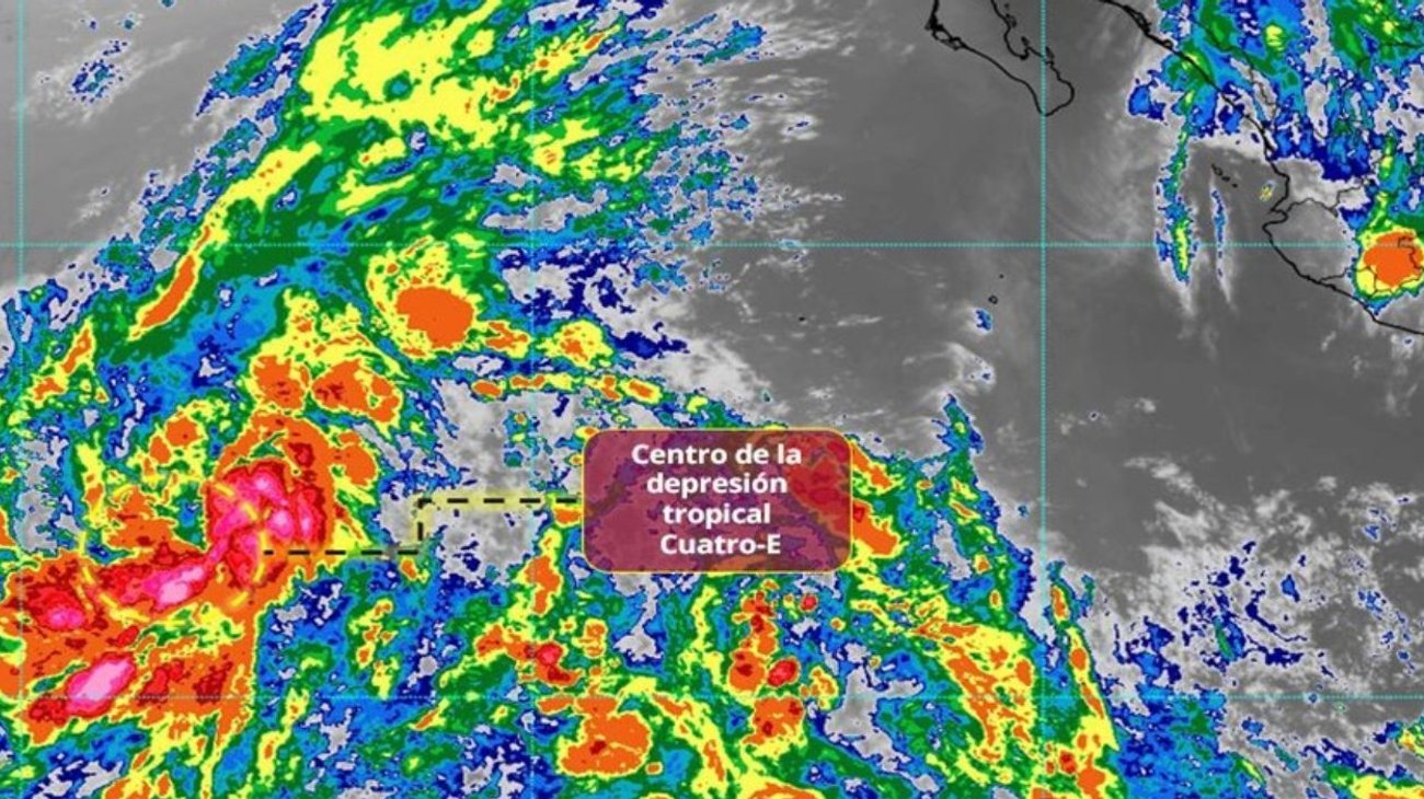 Depresión tropical Cuatro-E se forma en el océano Pacífico