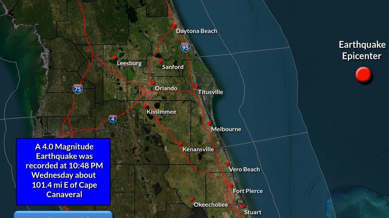 Reportan un extraño sismo de 4.0 en la costa de Florida