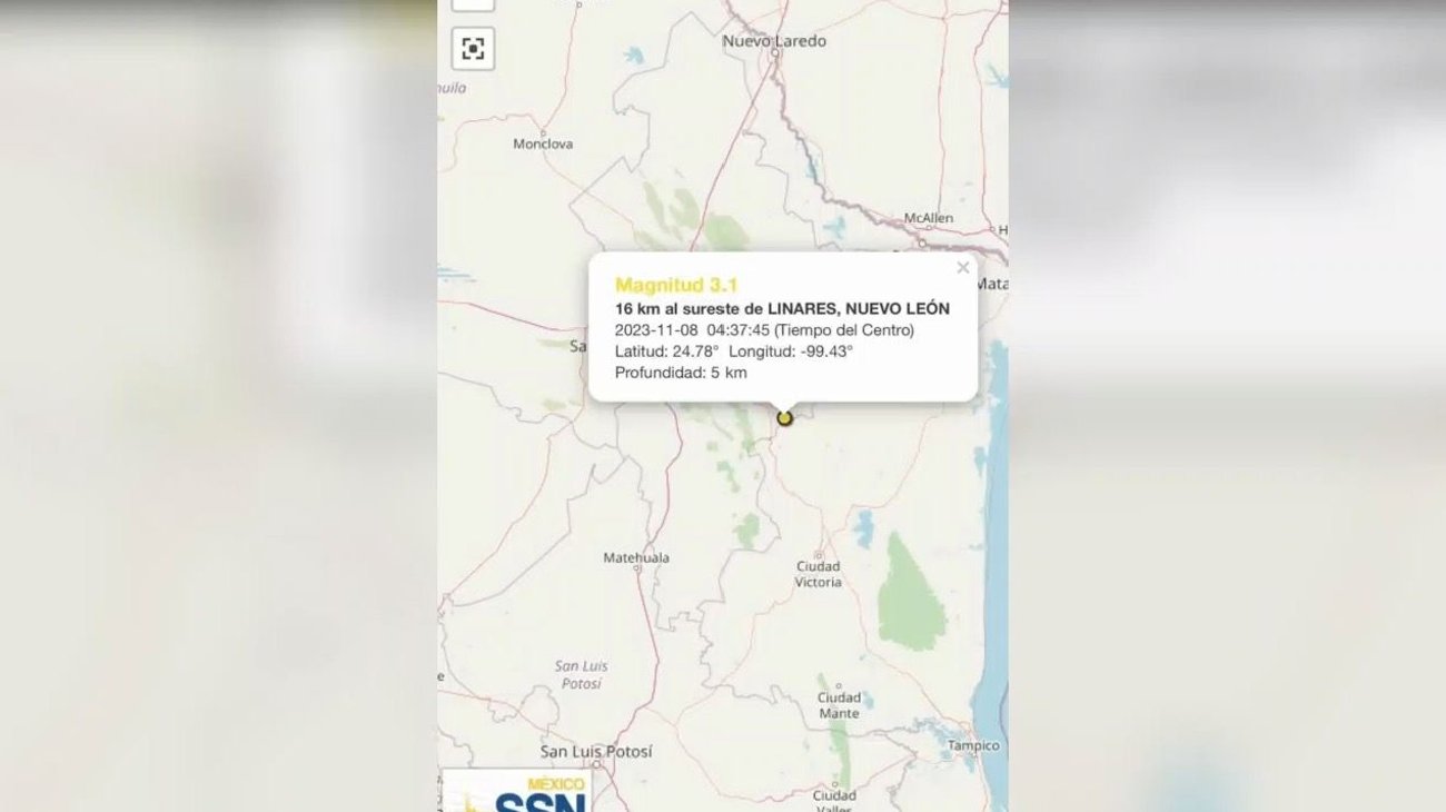 Se registra sismo durante la madrugada en Linares