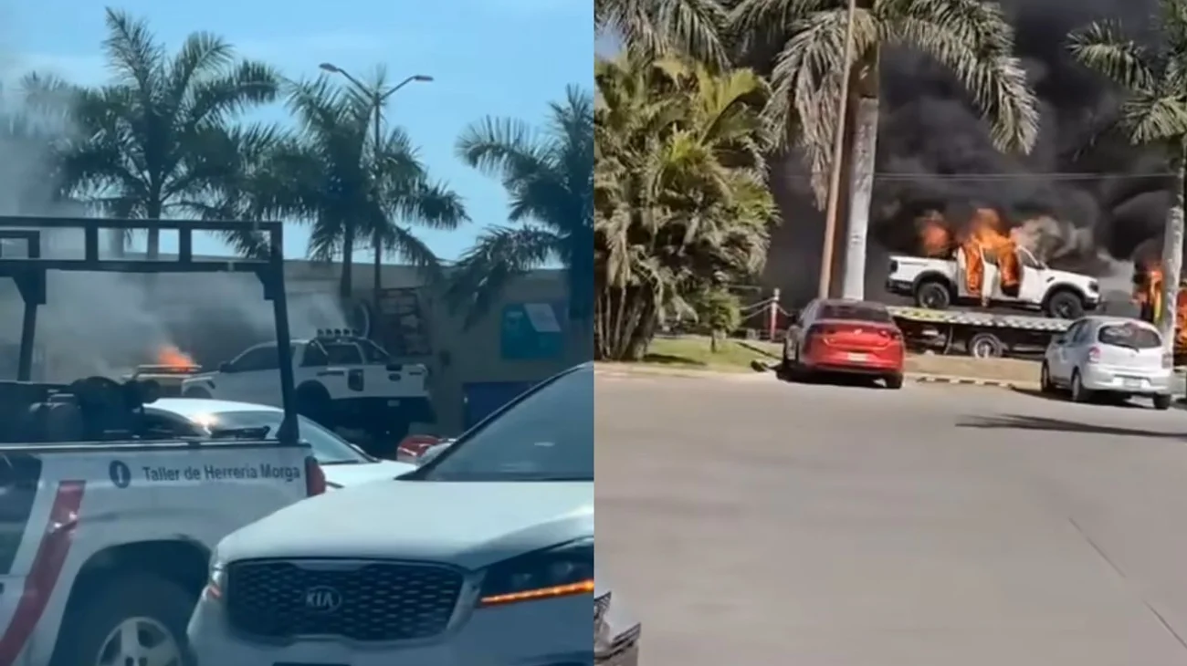 Sujetos armados incendian dos vehículos en Sinaloa
