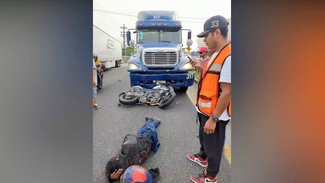 Choque deja herido a motociclista en la Carretera a Laredo