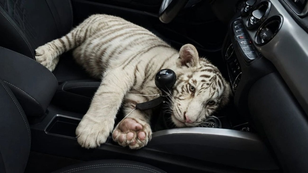 Detienen a hombre que transportaba tigre de Bengala blanco