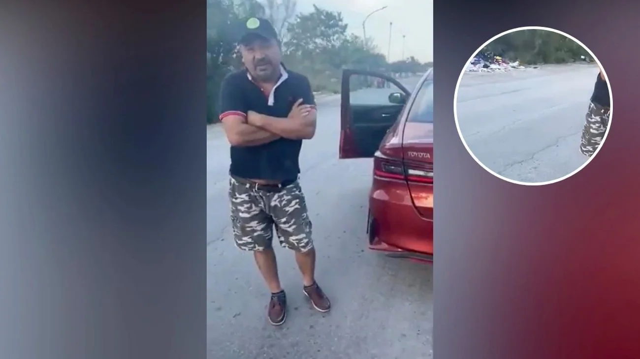 Evidencian a hombre tirando basura en el río Pesquería