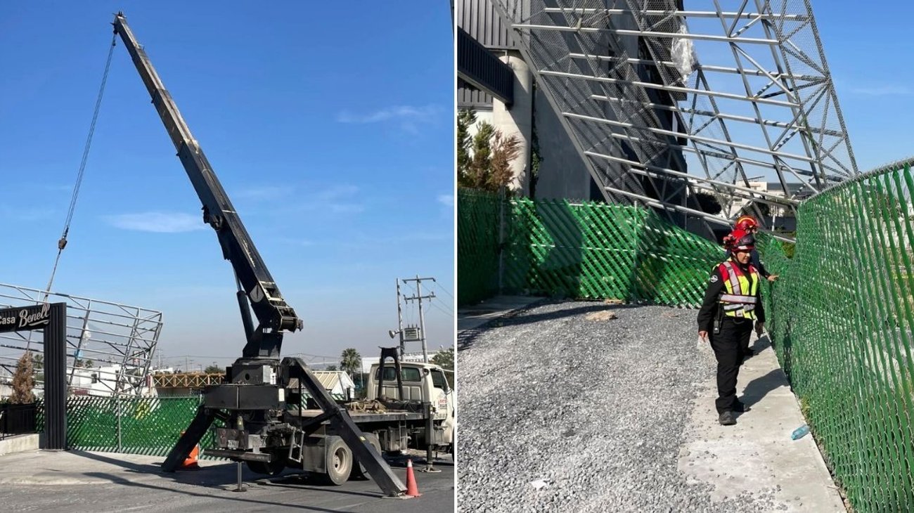 Cae estructura de panorámico y lesiona a trabajador en Cumbres