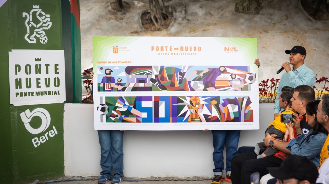 Resaltan identidad urbana de Nuevo León con 'Trazos Mundialistas'
