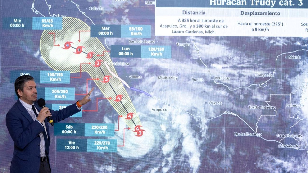 Trudy llegará con categoría 4 cerca de las costas mexicanas