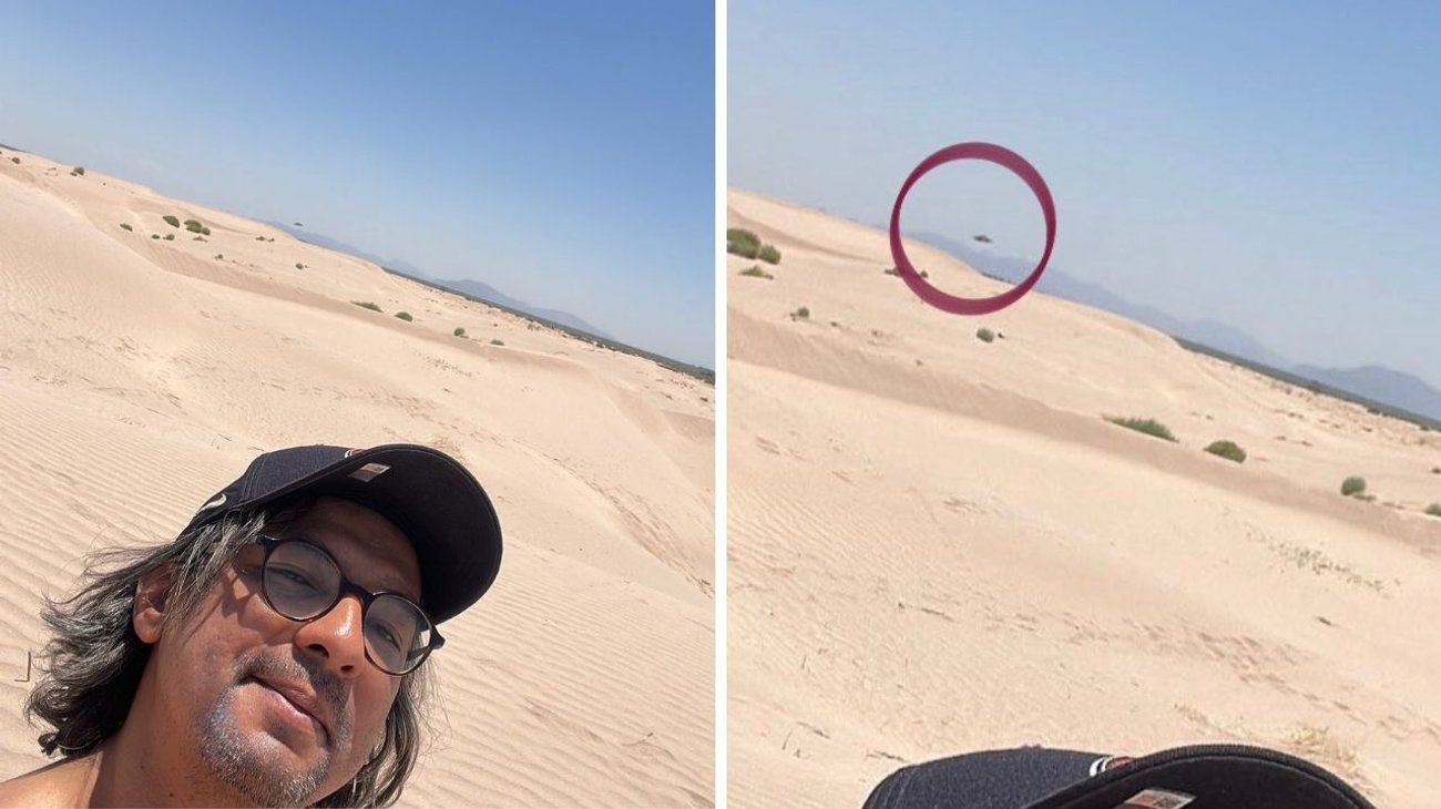 Hombre se toma selfie y capta presunto ovni en Coahuila