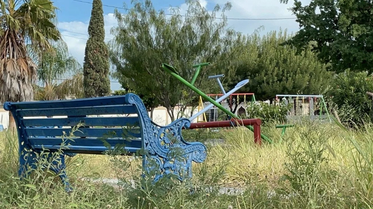 Vecinos de Valle Dorado exigen limpieza de plaza pública