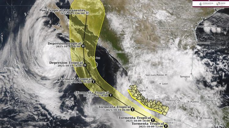 Se forma tormenta Raymond frente a costas del estado de Guerrero