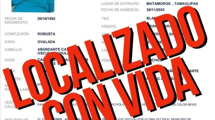 Familiares confirman con vida a persona desaparecida