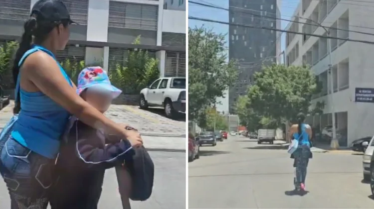 Mujer pone en riesgo su vida y la de menor al viajar en scooter