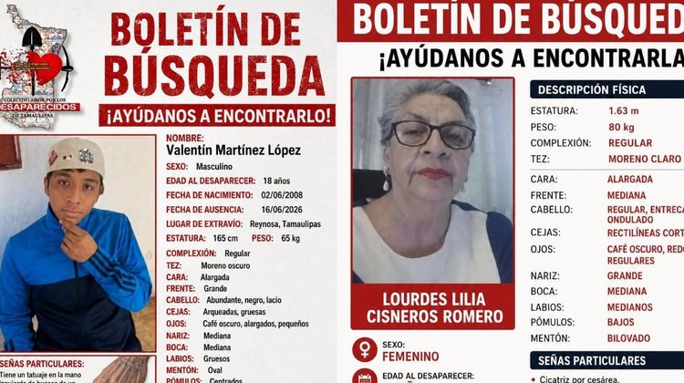 Buscan a dos personas desaparecidas en Reynosa