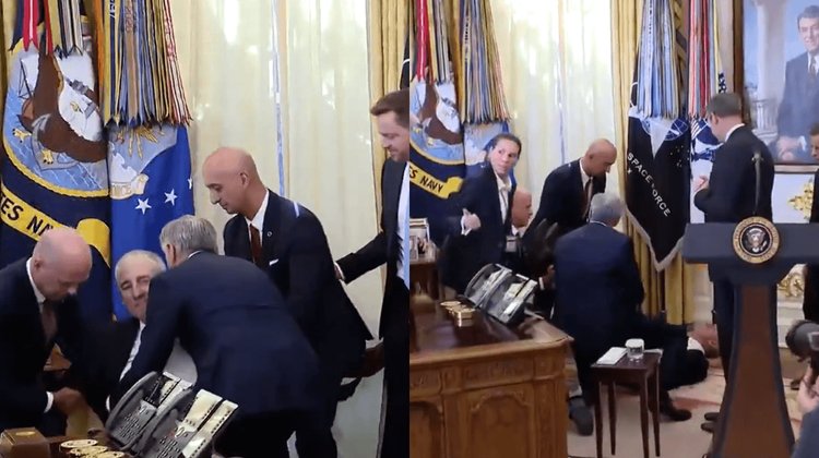 Se desmaya durante rueda de prensa de presidente de EUA