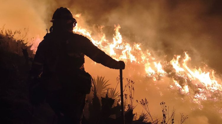 Combaten incendio en cerro Casitagua por cuarto día seguido
