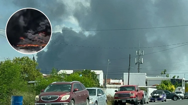 Incendio de llantas en basurero moviliza a bomberos de Reynosa