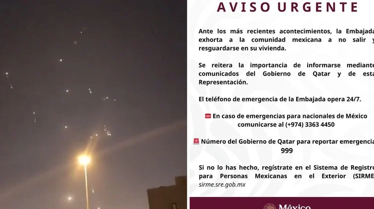 Exhorta Embajada de México en Qatar a la comunidad resguardarse