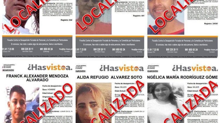 Localizan en EUA a siete migrantes desaparecidos en Chiapas